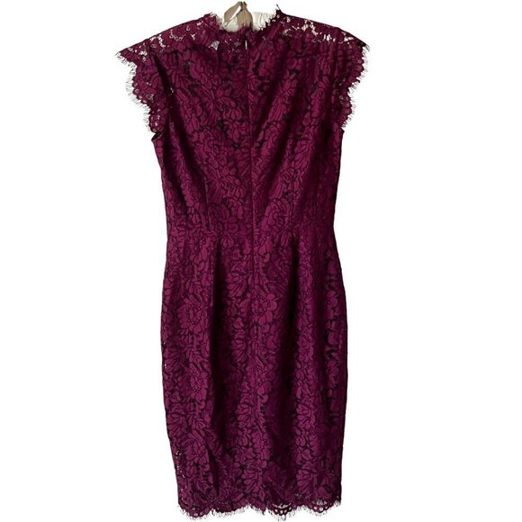 RACHEL ZOE Maroon Lace Formal Suzette Dress, Size 6 - Picture 3 of 12